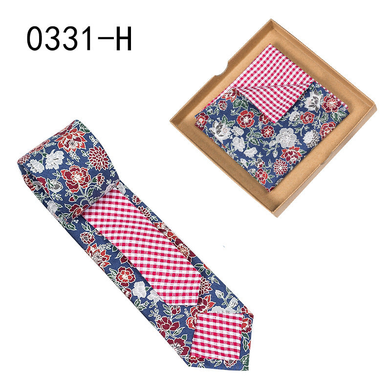 Men's Floral Print Tie and Pocket Square
