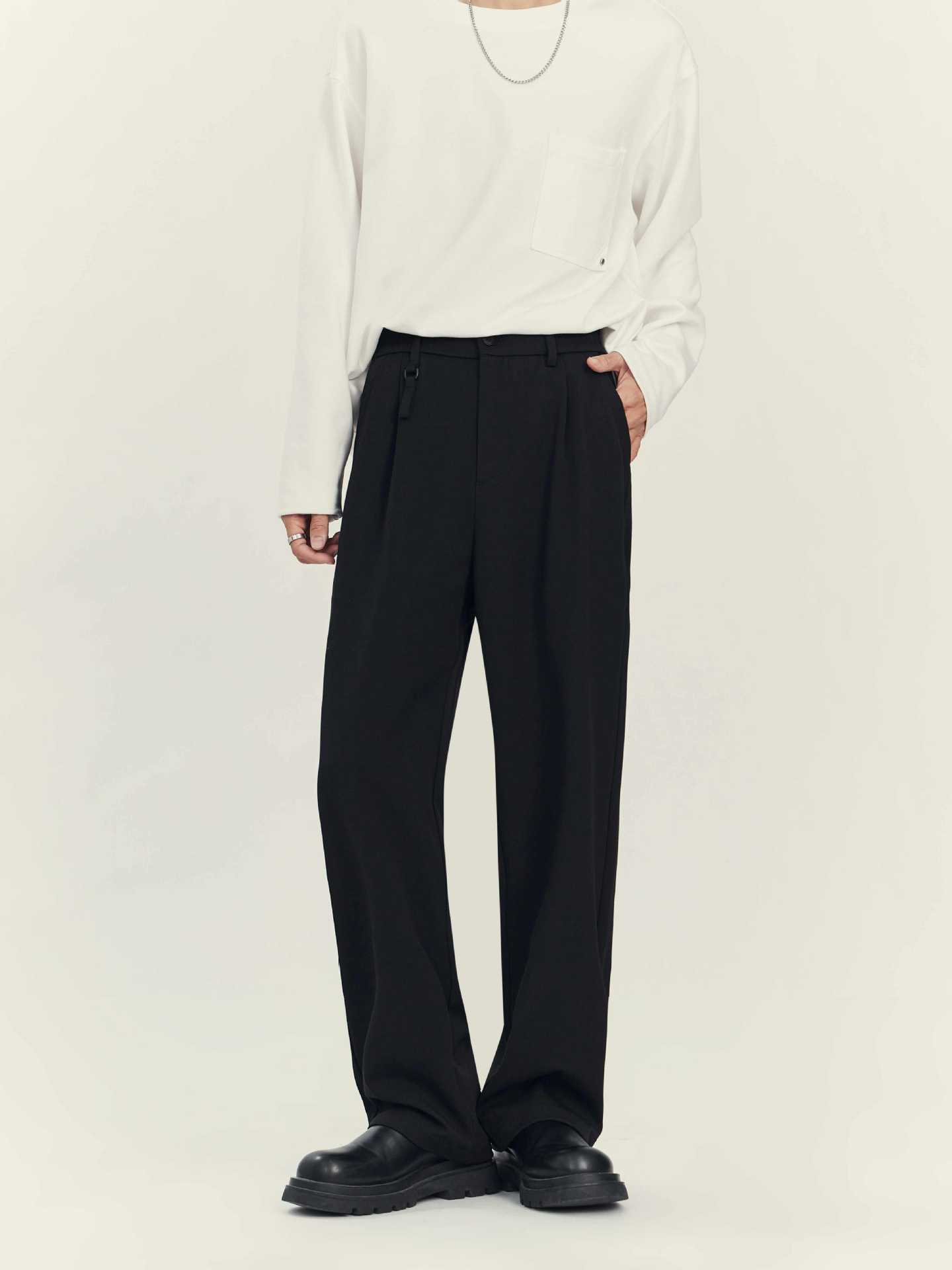 Men's Business Casual Draping Loose Straight Pants