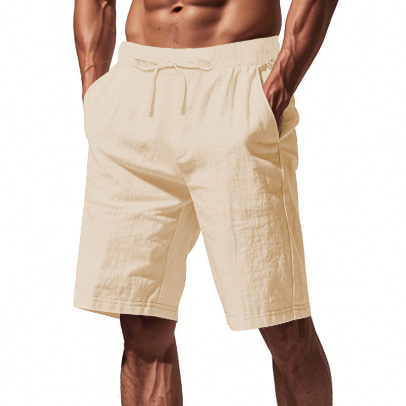 Men's Pants Loose Casual Linen Solid Color Shorts