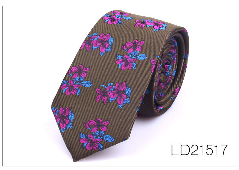 Men's Casual Fashion 6cm Flower Graffiti Tie