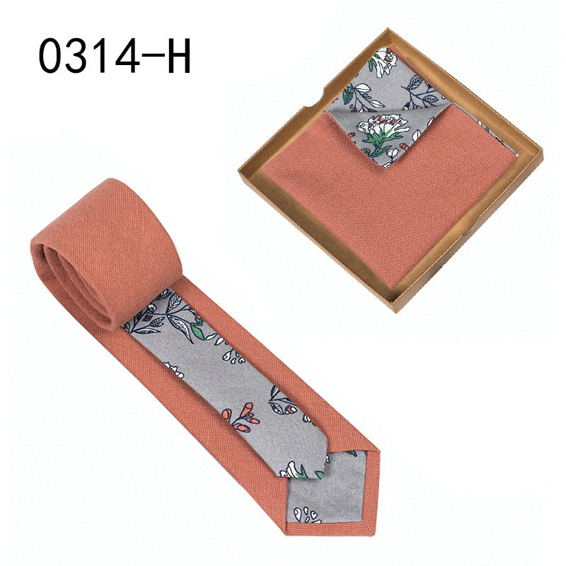 Men's Floral Print Tie and Pocket Square
