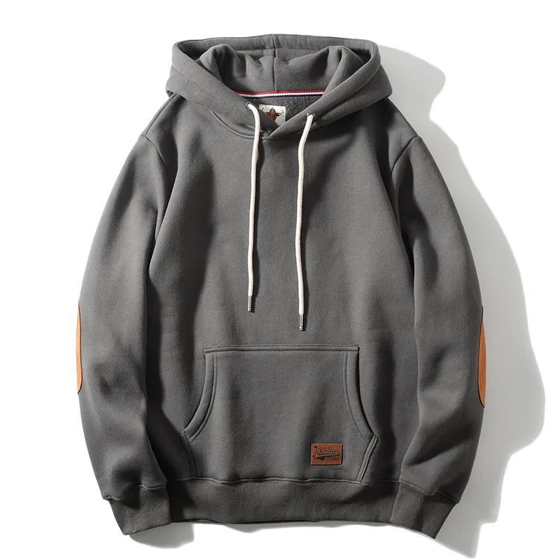 Men's Thick Warm Affixed Cloth Embroidered Hoodies