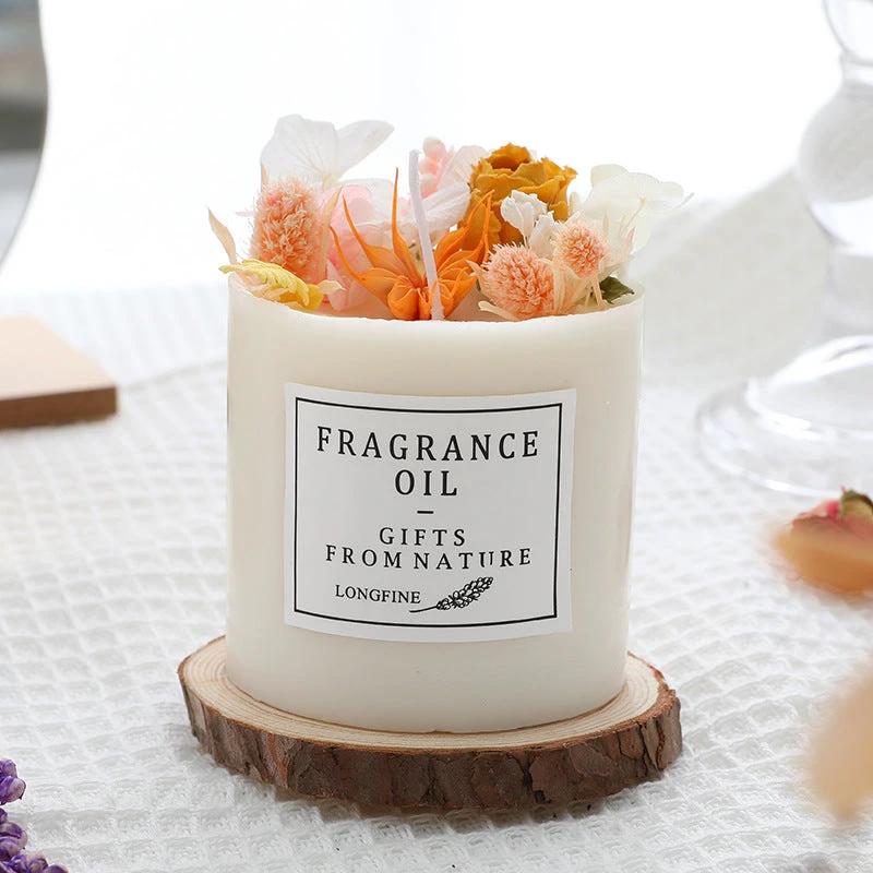 Dried Flowers Decor Romantic Candles by GJG Denim