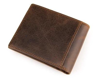 Men's Short Leather Wallet by GJG Denim