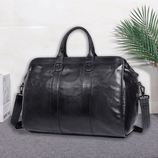 Large Capacity Genuine Leather Travel Luggage Bag Cowhide