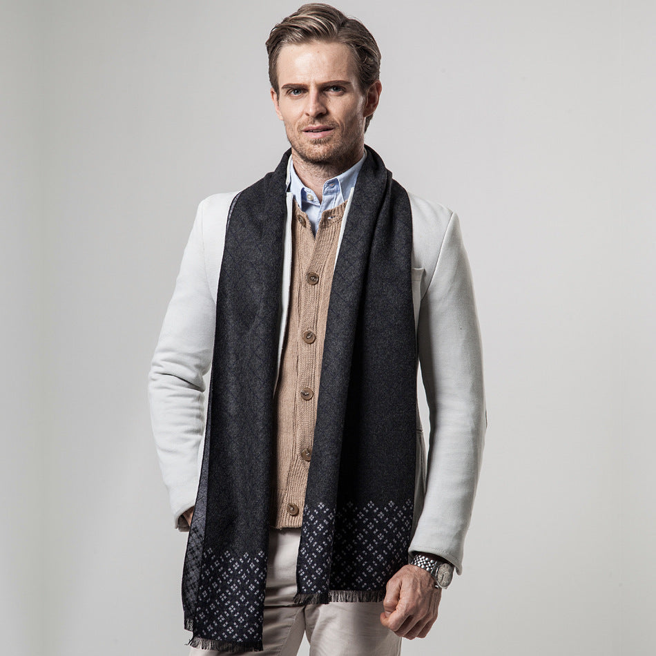 Classic Plaid Casual Warm Scarf For Men
