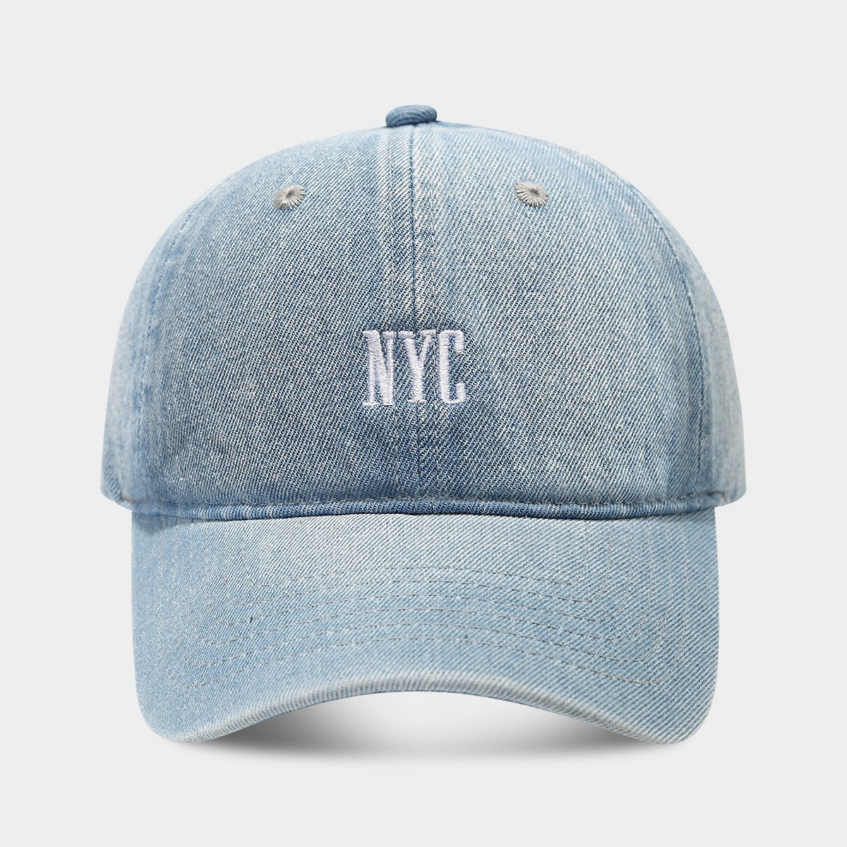 Men's Retro Denim "NYC" Peaked Cap