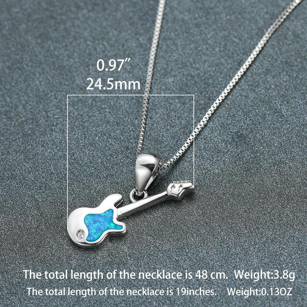 Men's Blue Opal Guitar Necklace by GJG Denim