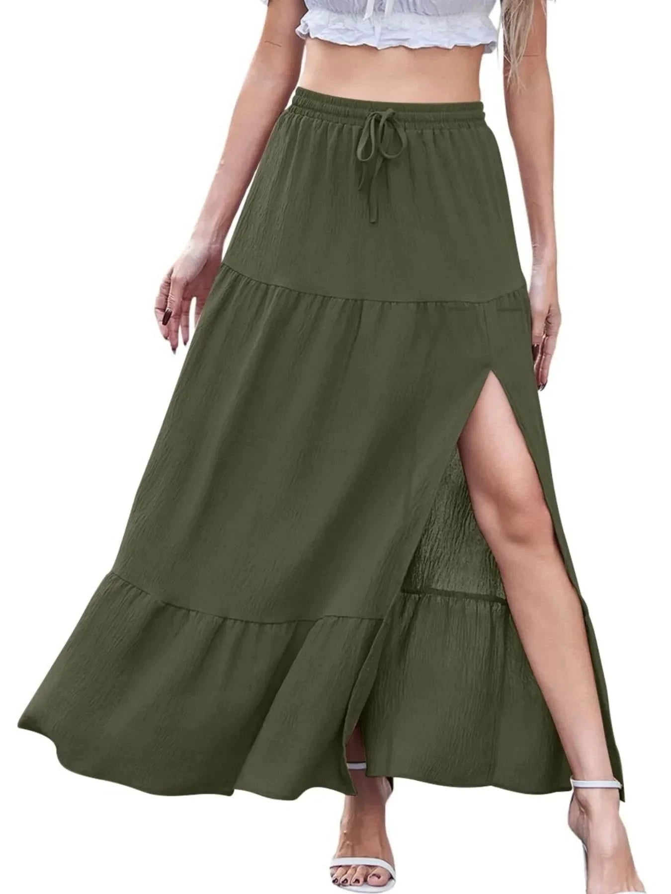 Full Size Slit Maxi Skirt Plus Size by Lady Ros