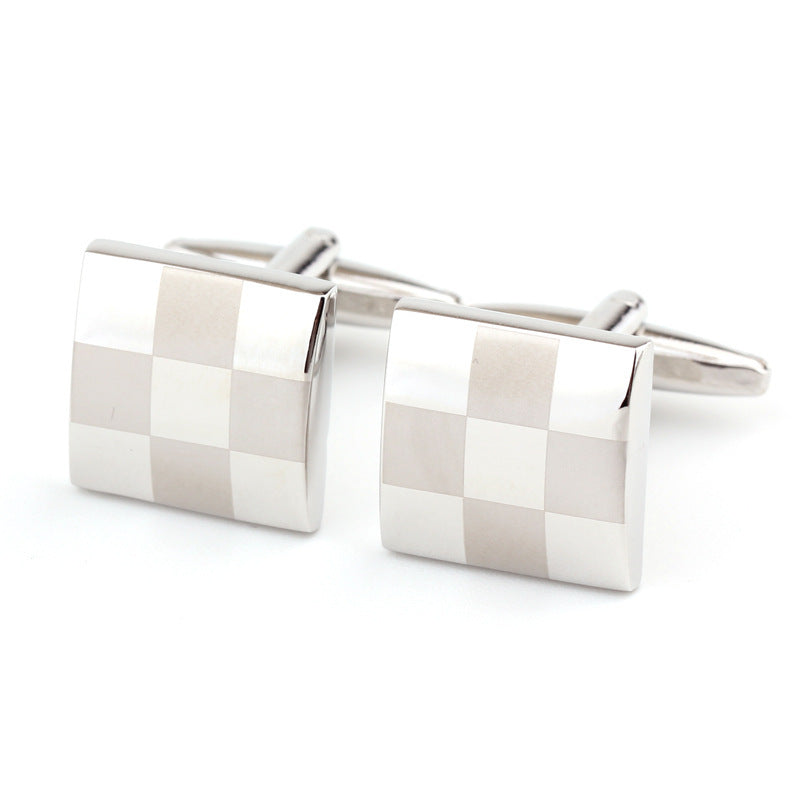 Men's Square Plaid Cufflinks