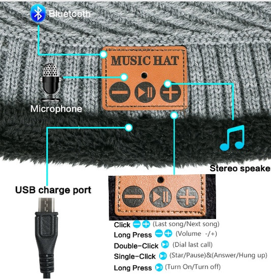 Men's Bluetooth Beanie and Neck Warmer