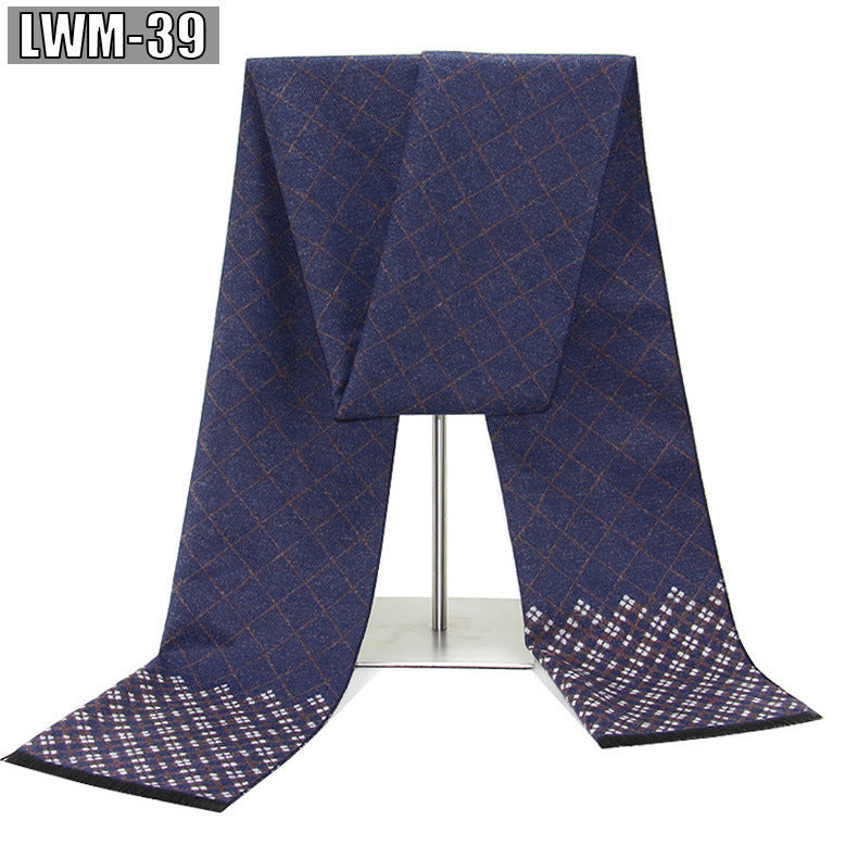 Men's Cashmere Autumn And Winter Business Plaid Scarf