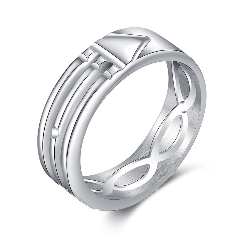 Simple And Fashionable Silver Gold Festive Ring For Men