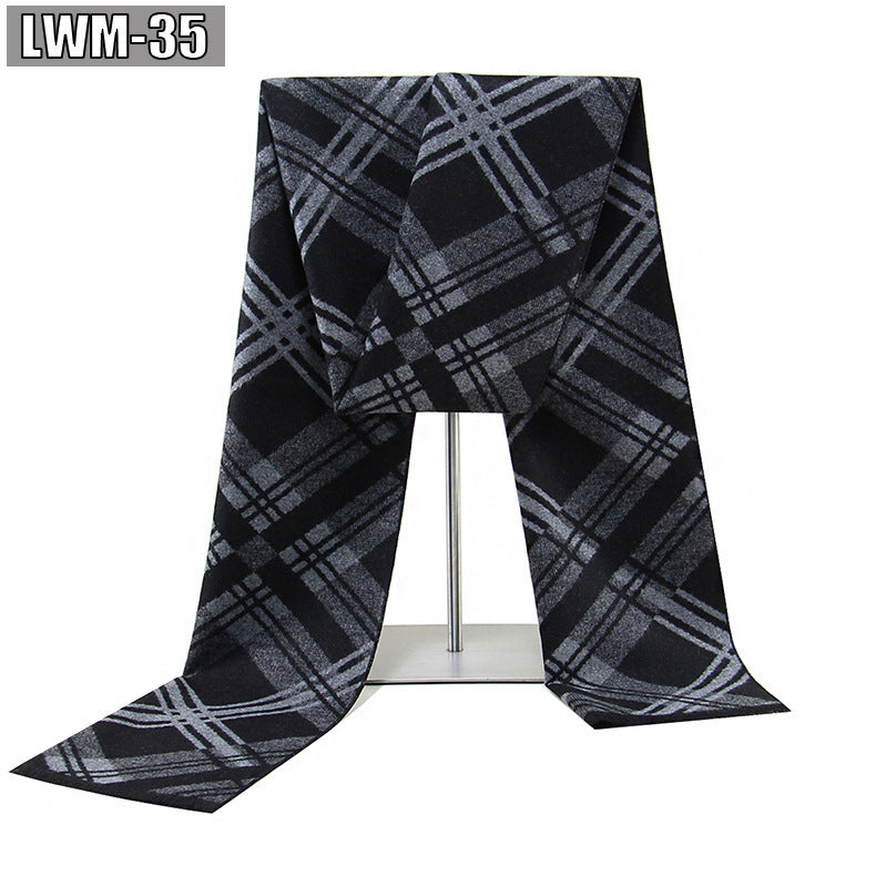 Men's Cashmere Autumn And Winter Business Plaid Scarf