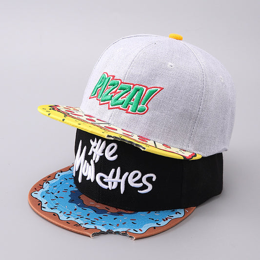 Men's Flat Brim Missing Corner Snack Baseball Cap