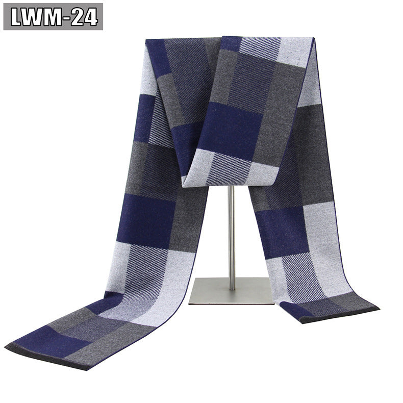 Men's Cashmere Autumn And Winter Business Plaid Scarf