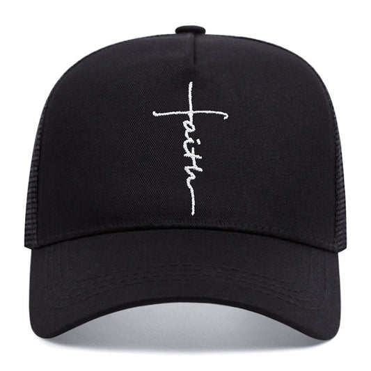 Cross Embroidery Breathable Baseball Cap For Men