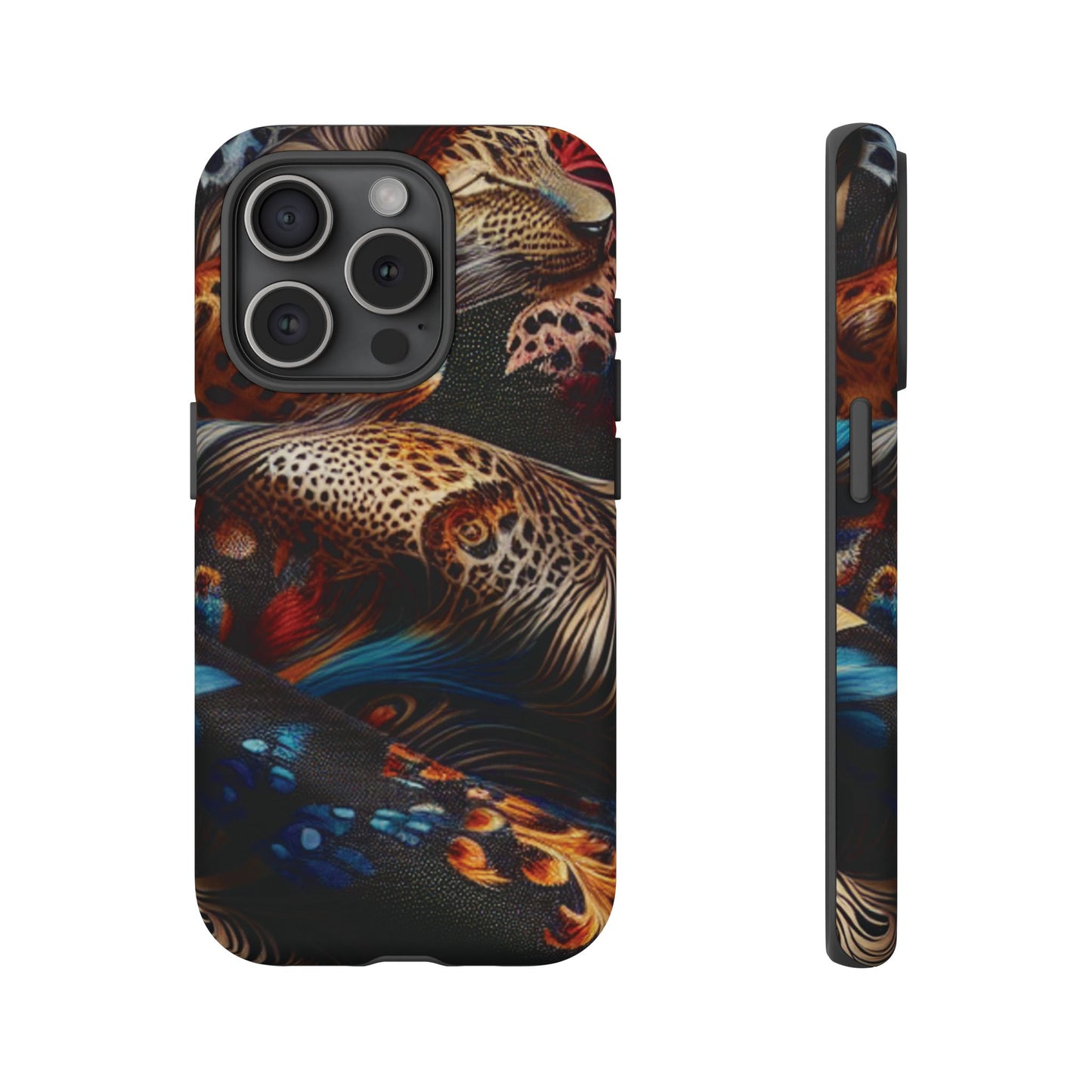 Stylish Tough Phone Case with Elegant Black and Gold Design