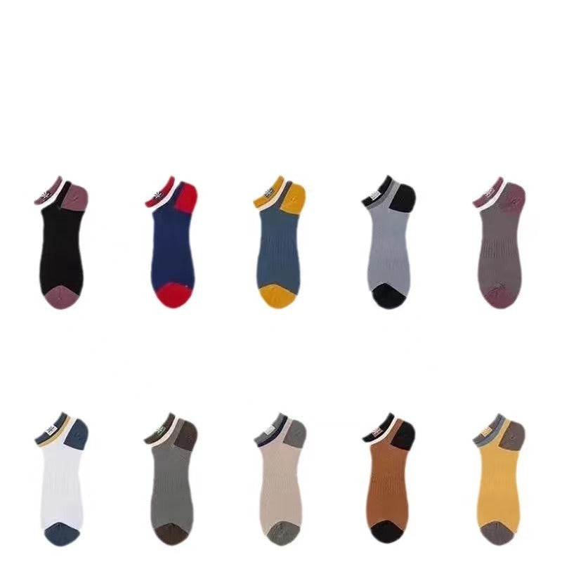 Short Color Matching Ankle Athletic Socks For Men (pack of 10)