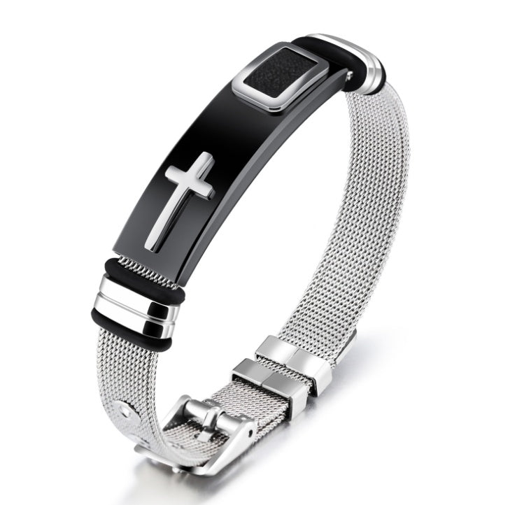 Cross Stainless Steel Bracelet For Men
