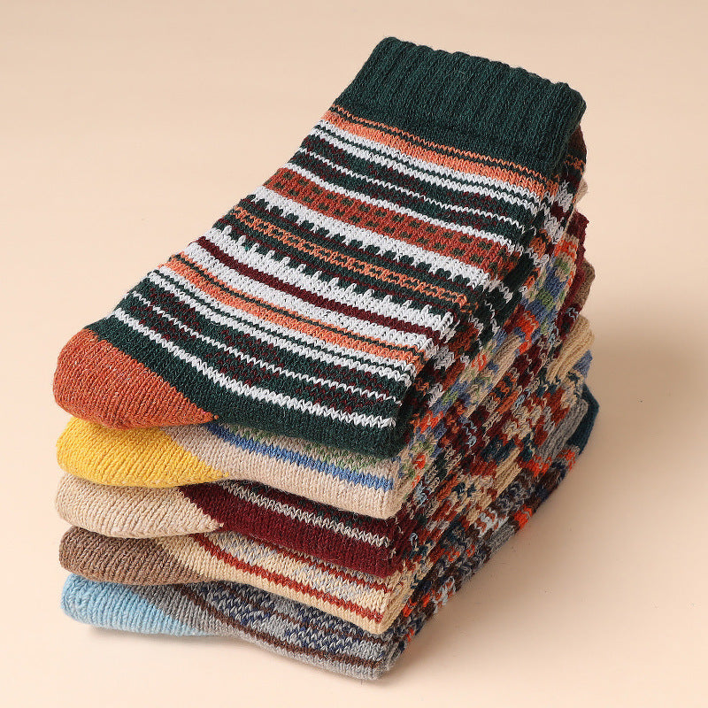 Men's 5-10 Pairs Retro Thick Socks