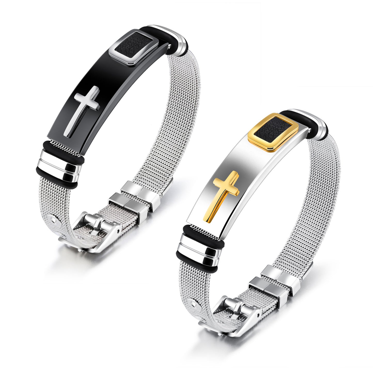 Cross Stainless Steel Bracelet For Men