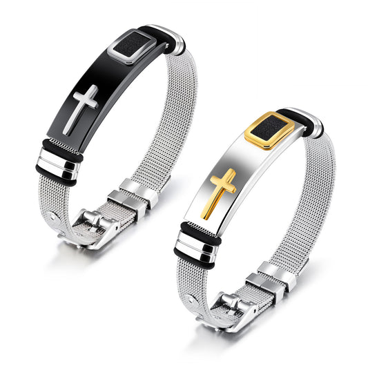 Cross Stainless Steel Bracelet For Men