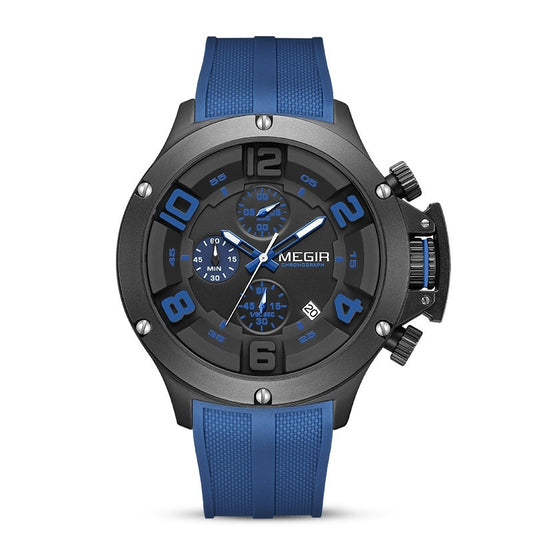 Men's Multi-function Chronograph Sports Quartz Silicone Band Watch