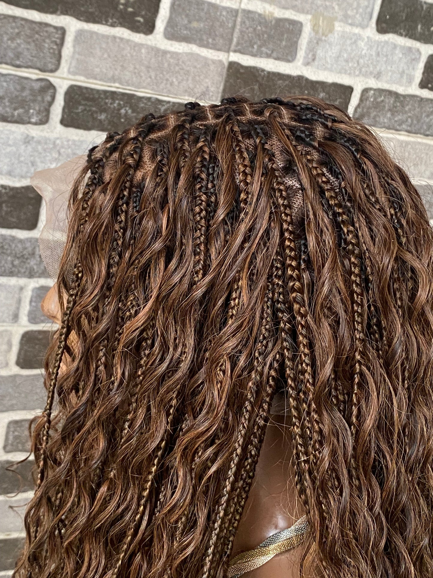 Bohemian knotless custom color (100% humanhair curls) Tara
