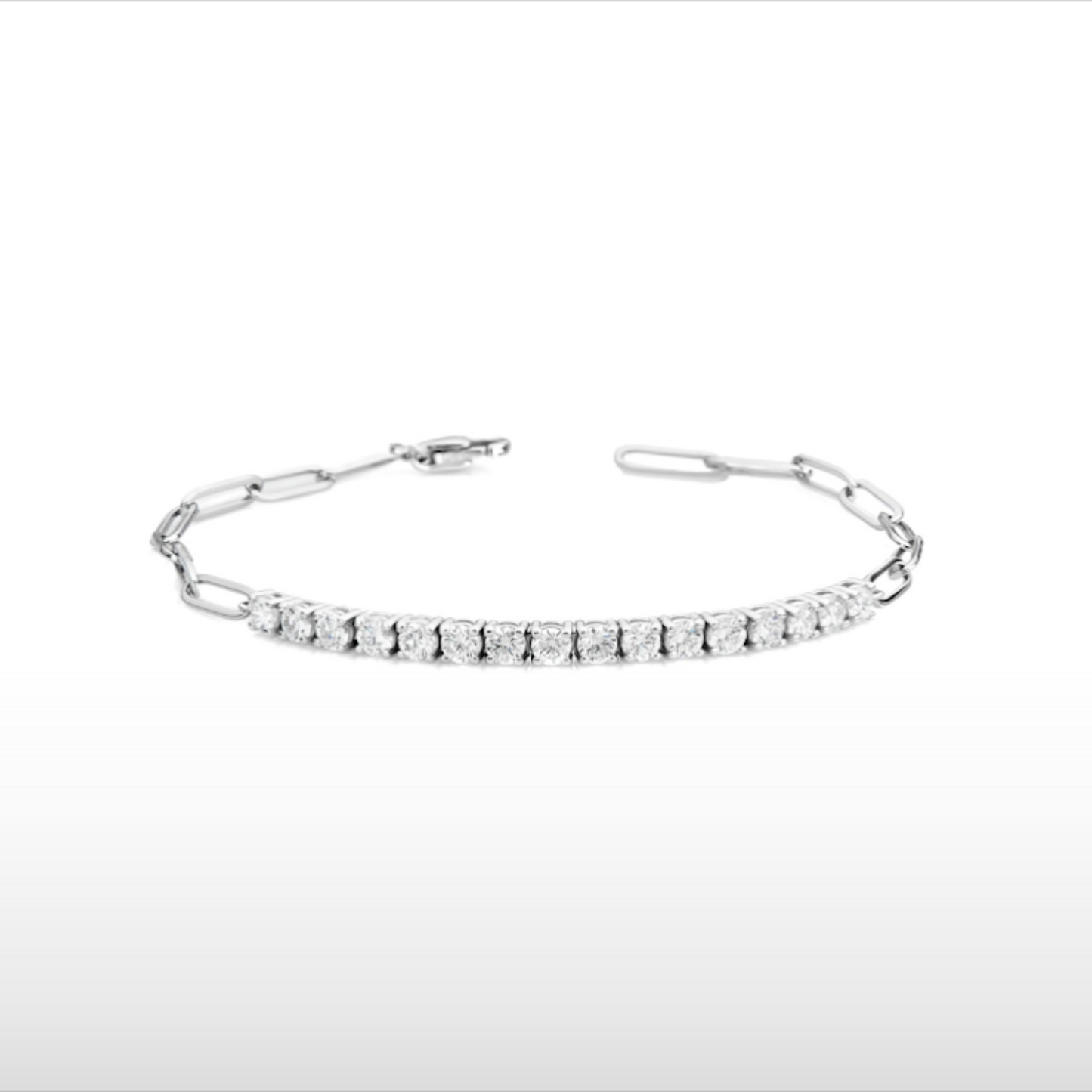 Natural Diamond Paperclip Bracelet in 14K Gold – 1.60ctw