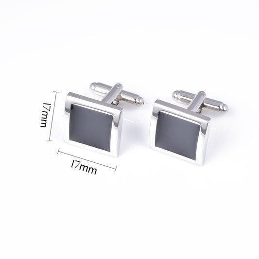 Classic Black Square Cufflinks For Men