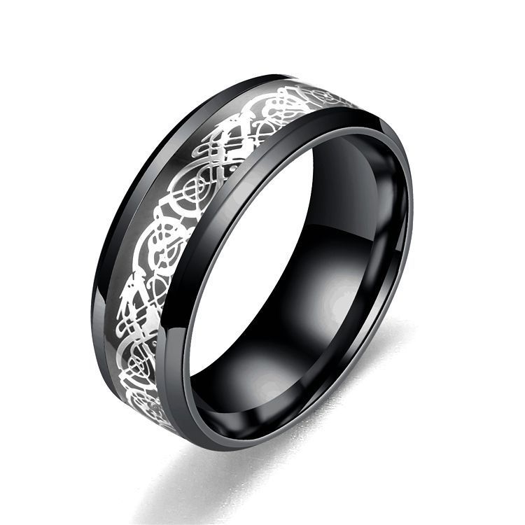 Men's Dragon Pattern Stainless Steel Rings