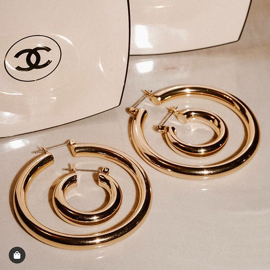 Titanium Steel HOOP Ring HOOP Earrings Cold Scenery Surface