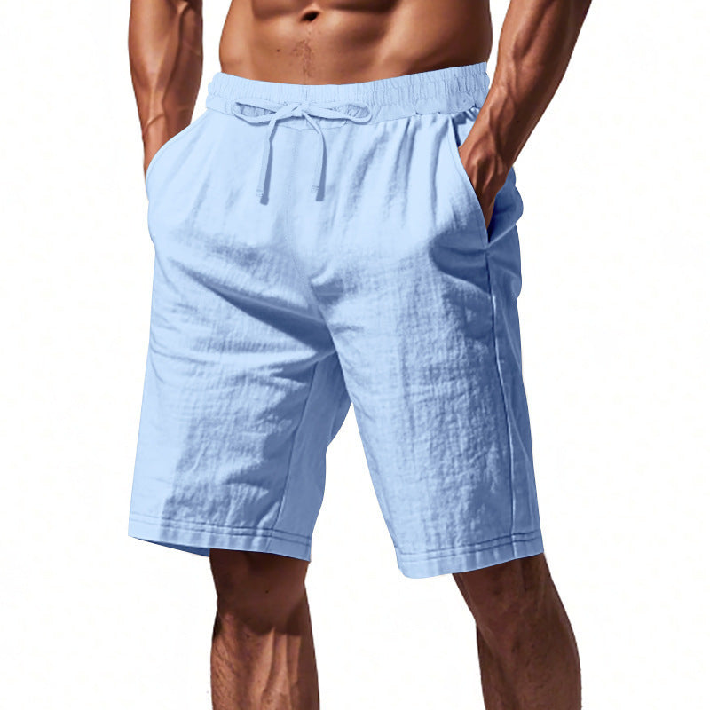 Men's Pants Loose Casual Linen Solid Color Shorts