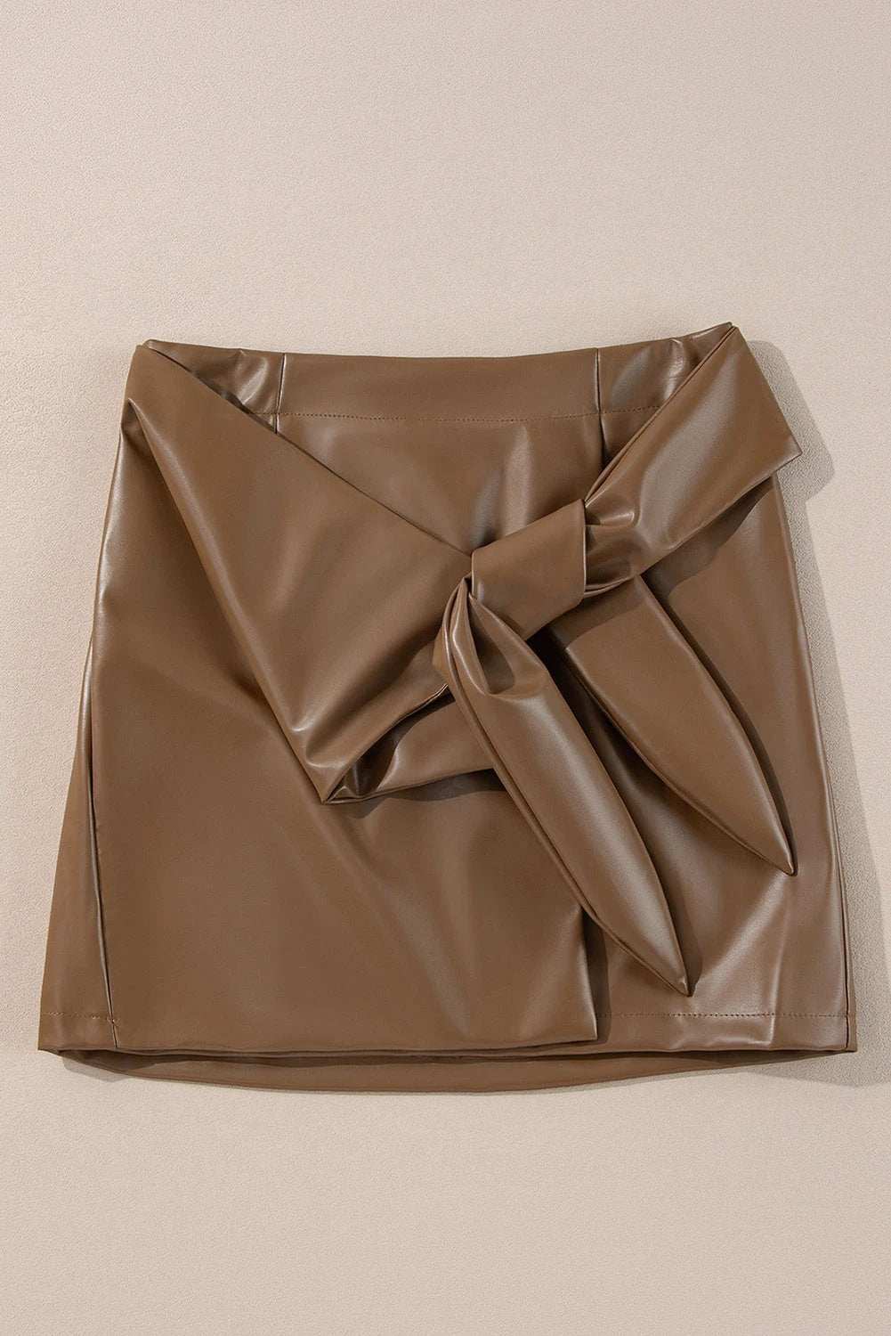 Bowknot Elastic Waist Mini Skirt by Lady Ros