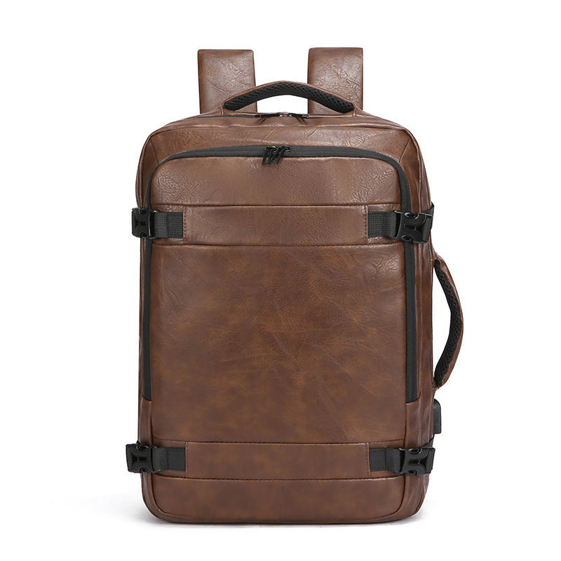 Men's Multi-functional Scalable Computer Bag Solid Color