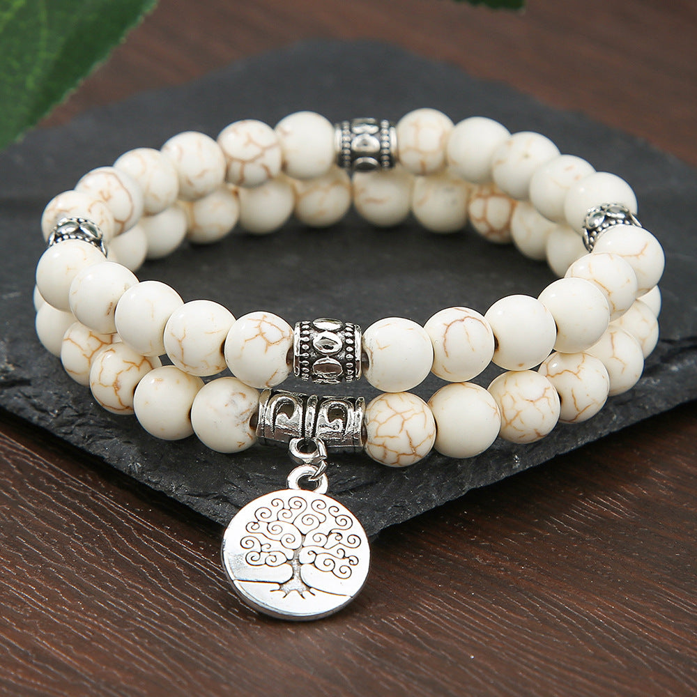 Retro Men's Coconut Wood Multi-Layer Stackable Bracelet Set