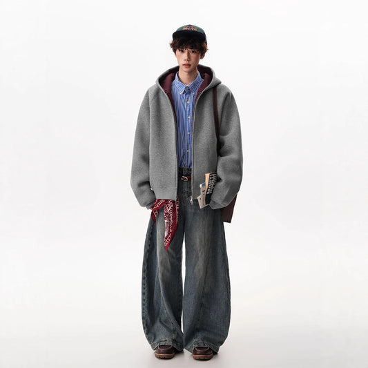 Men's Zipper Hooded Cardigan Sweater