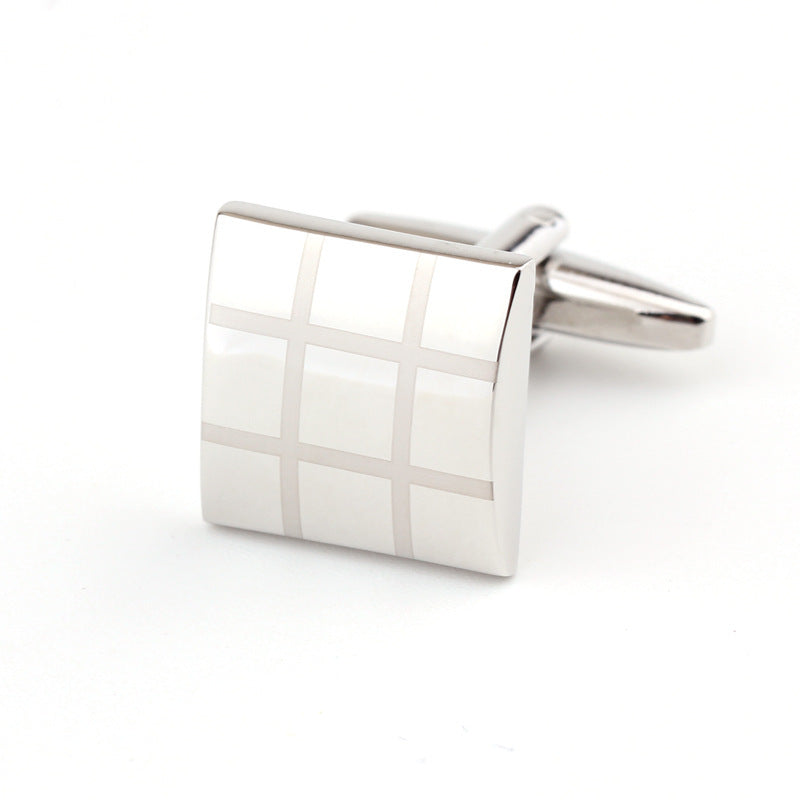 Men's Square Plaid Cufflinks