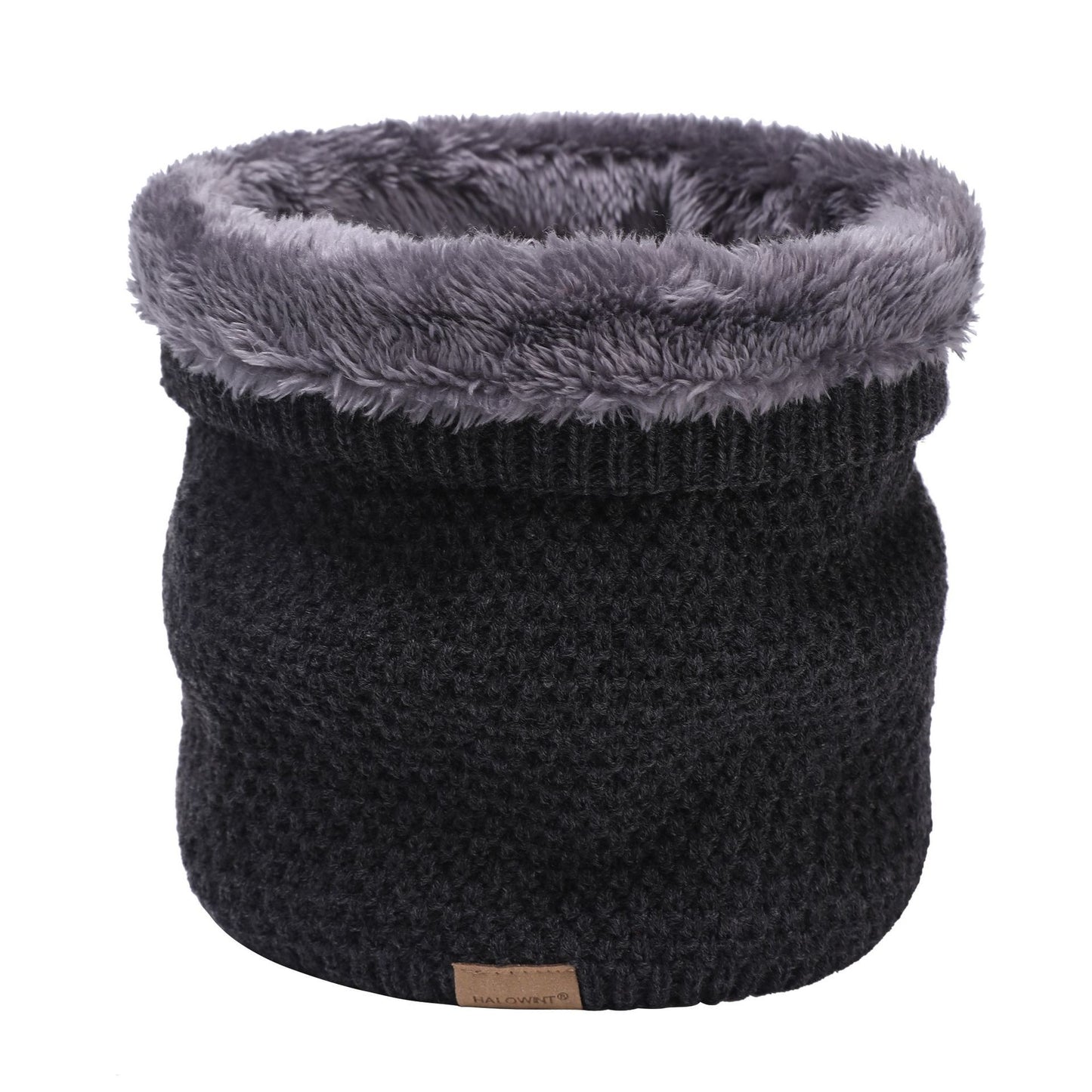 Men's Knitted Velvet Padded Neck Protection Scarf