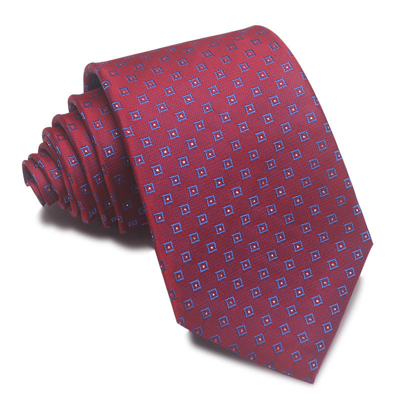 Men's 8CM Polyester Jacquard Striped Ties