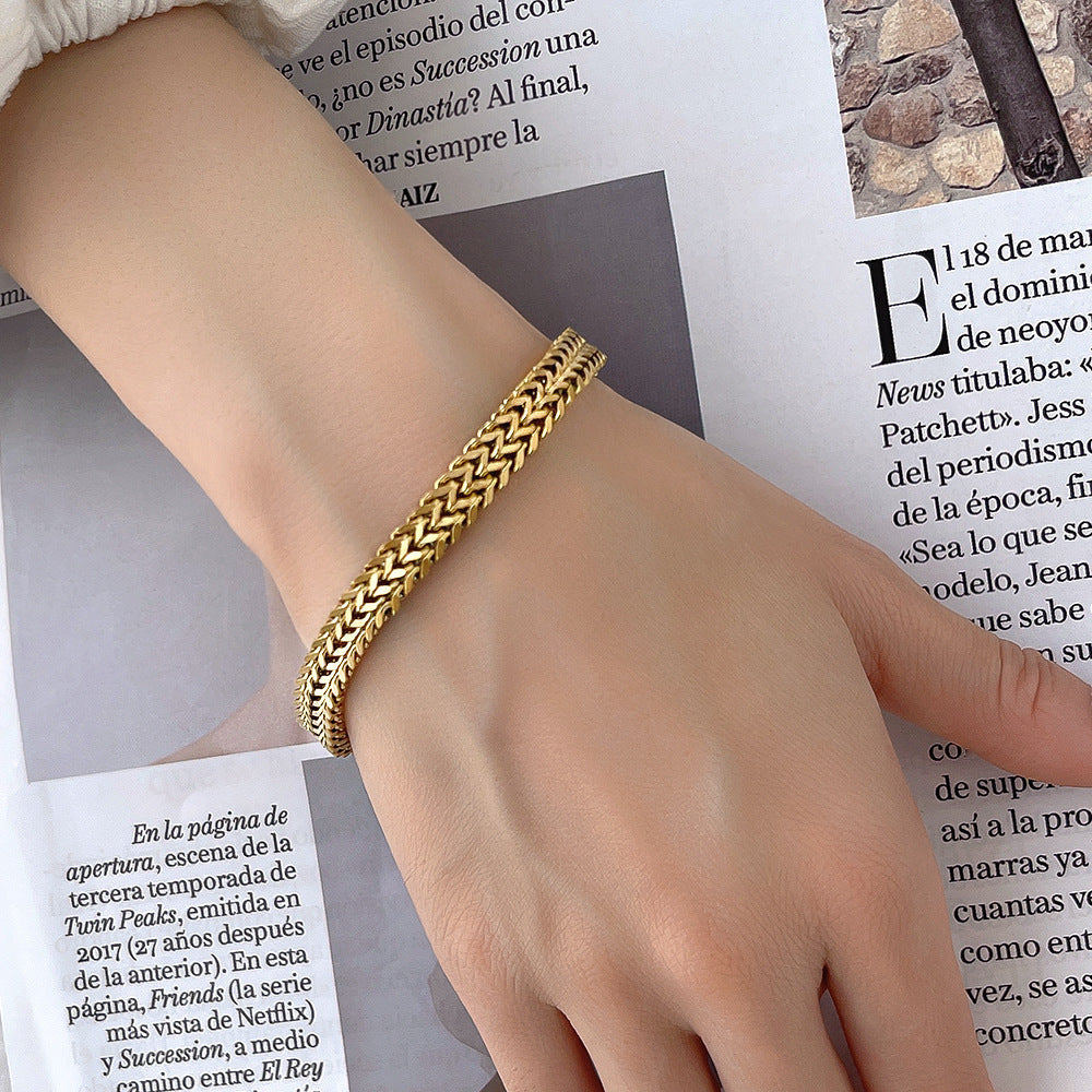 Men's Gold Thick High-grade Titanium Steel Bracelet