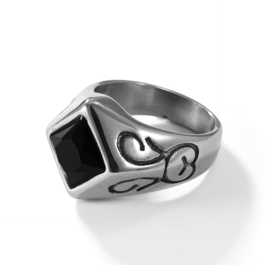 Square Twisted Ring Titanium Steel Ring For Men