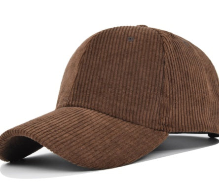 Versatile Curved Brim Corduroy Hat