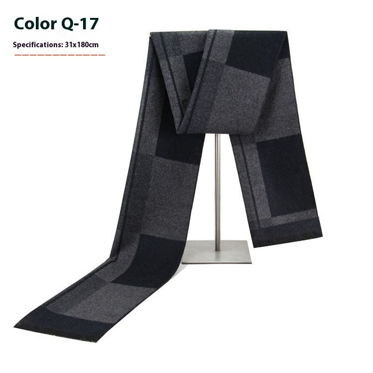 Men's Warm Cashmere-like Striped Scarf