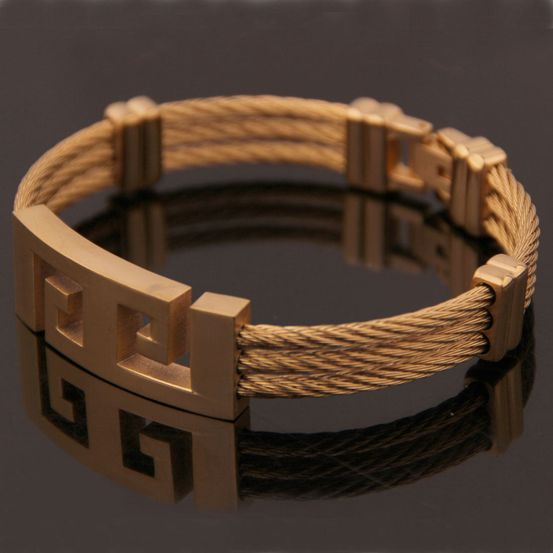 Three-ring Wire Braided Hemp Rope Bracelet For Men