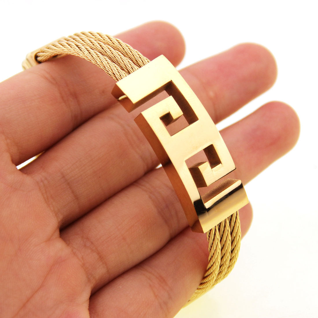 Three-ring Wire Braided Hemp Rope Bracelet For Men