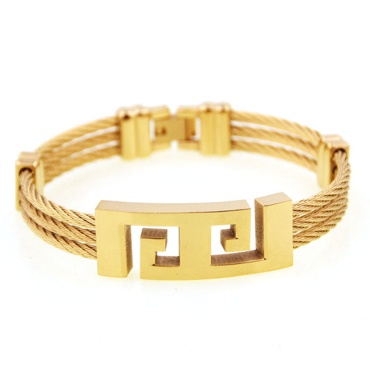 Three-ring Wire Braided Hemp Rope Bracelet For Men