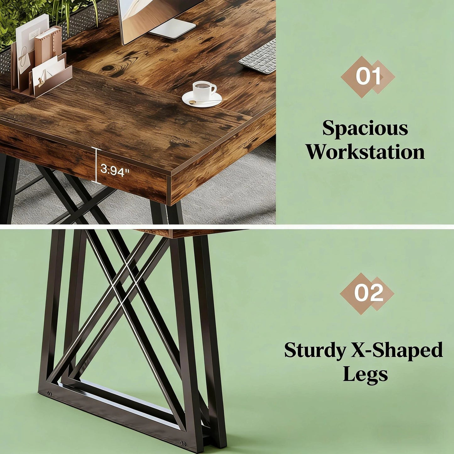 Vintage Executive Desk, Computer Desk, Office Desk Only Table by GJG Denim