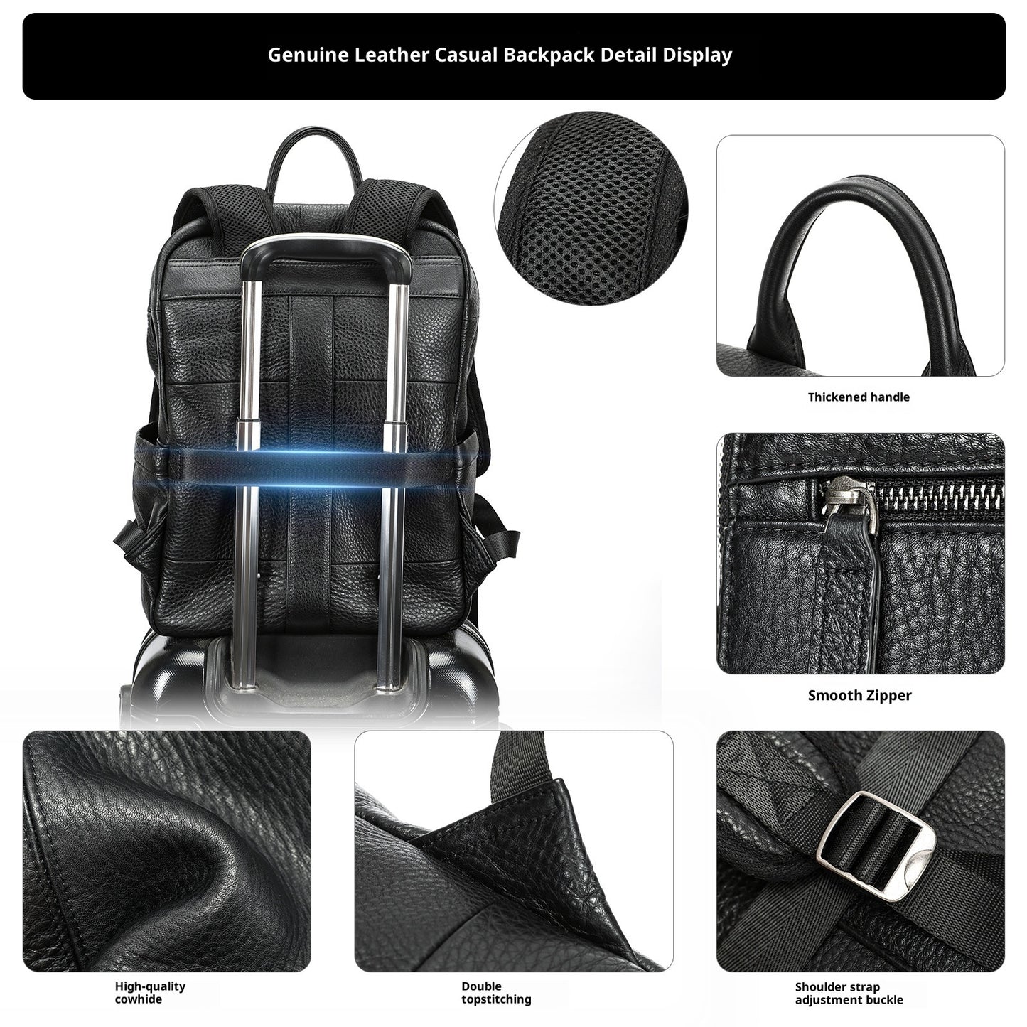 Men's Top Layer Cowhide Backpack